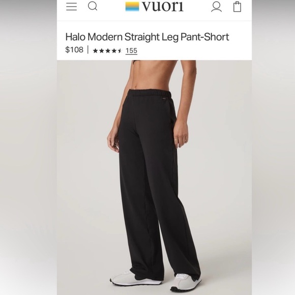 Vuori Pants - Vuori Black Modern Straight Leg Pants-Large Petite